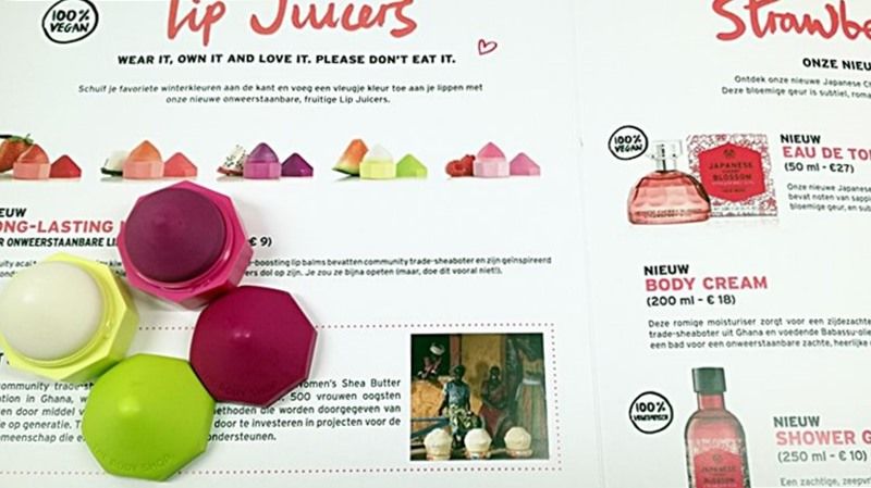 The Body Shop Valentijn- Eau de Toilette Strawberry Kiss & Lipjuices- Review 4 the body shop lip juicers