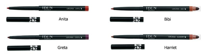 Ogen als intense blikvangers én lippen om te zoenen met IDUN Minerals 100% pure minerale Eyeshadow Palettes, Matte- en Crème Lipsticks & Lipliners. 6 IDUN Minerals lipliners